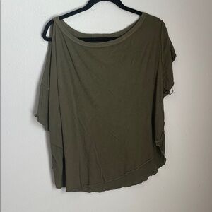 We The Free Olive Green Short Sleeve Top